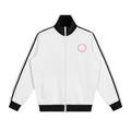 "Just Breathe" Contrast Side Stripe Fleece Track Jacket