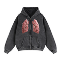 “Just Breathe” Zip-Through Boxy Fleece Jacket