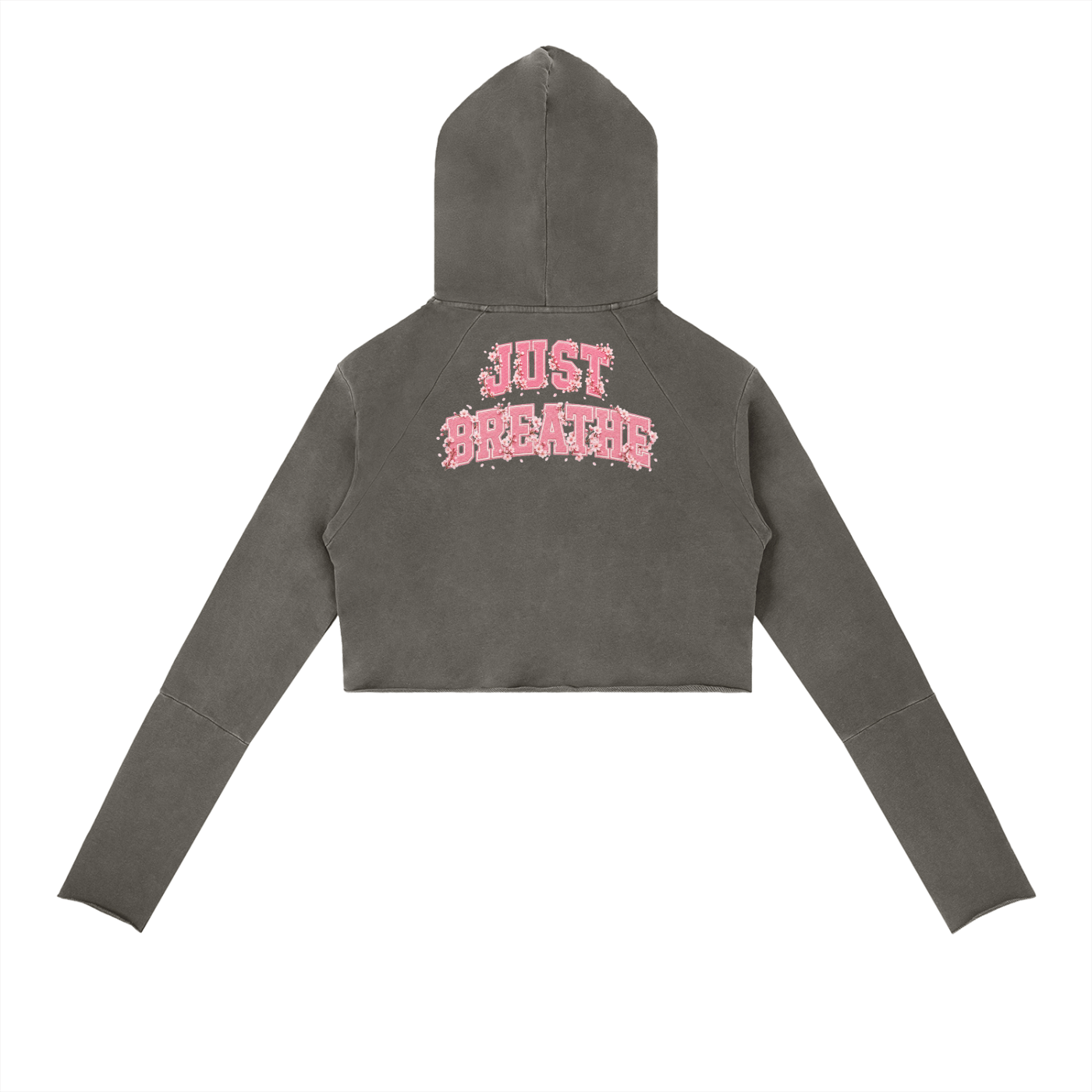 “Just Breathe” Vintage Washed Raw Edge Hoodie