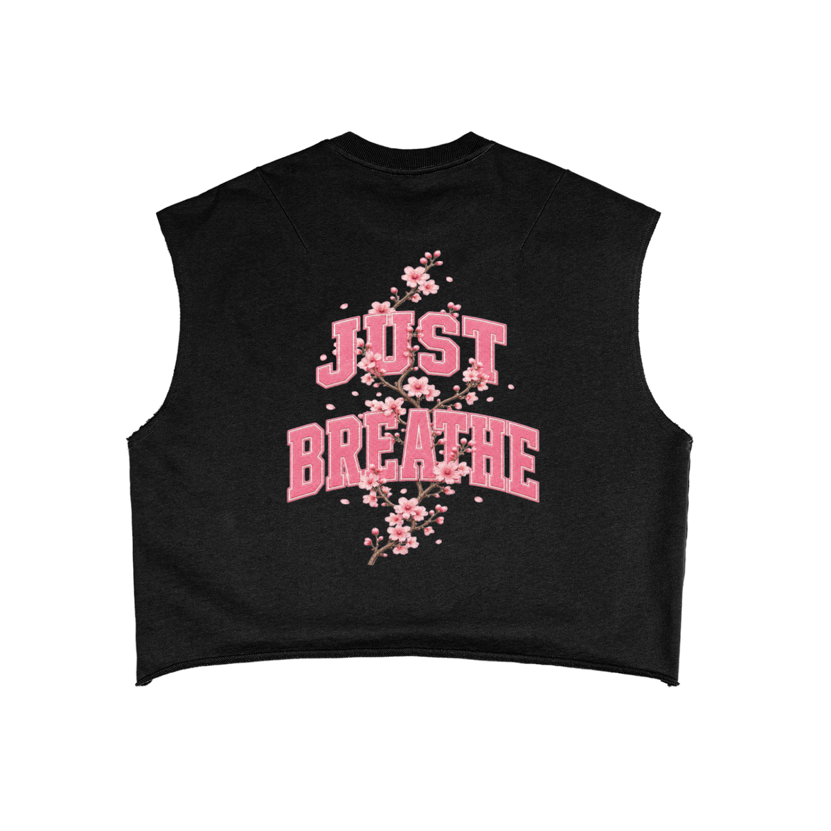 "Just Breathe" French Terry Boxy Tank Top