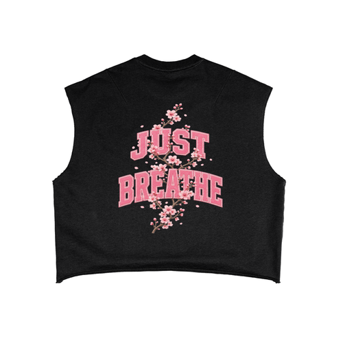 "Just Breathe" French Terry Boxy Tank Top