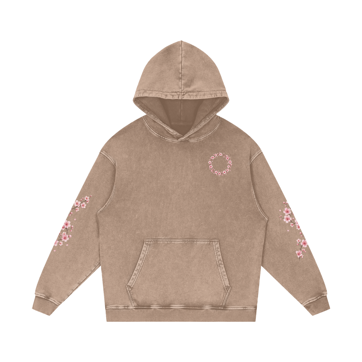 “Just Breathe” Snow Washed Loose Cotton Hoodie