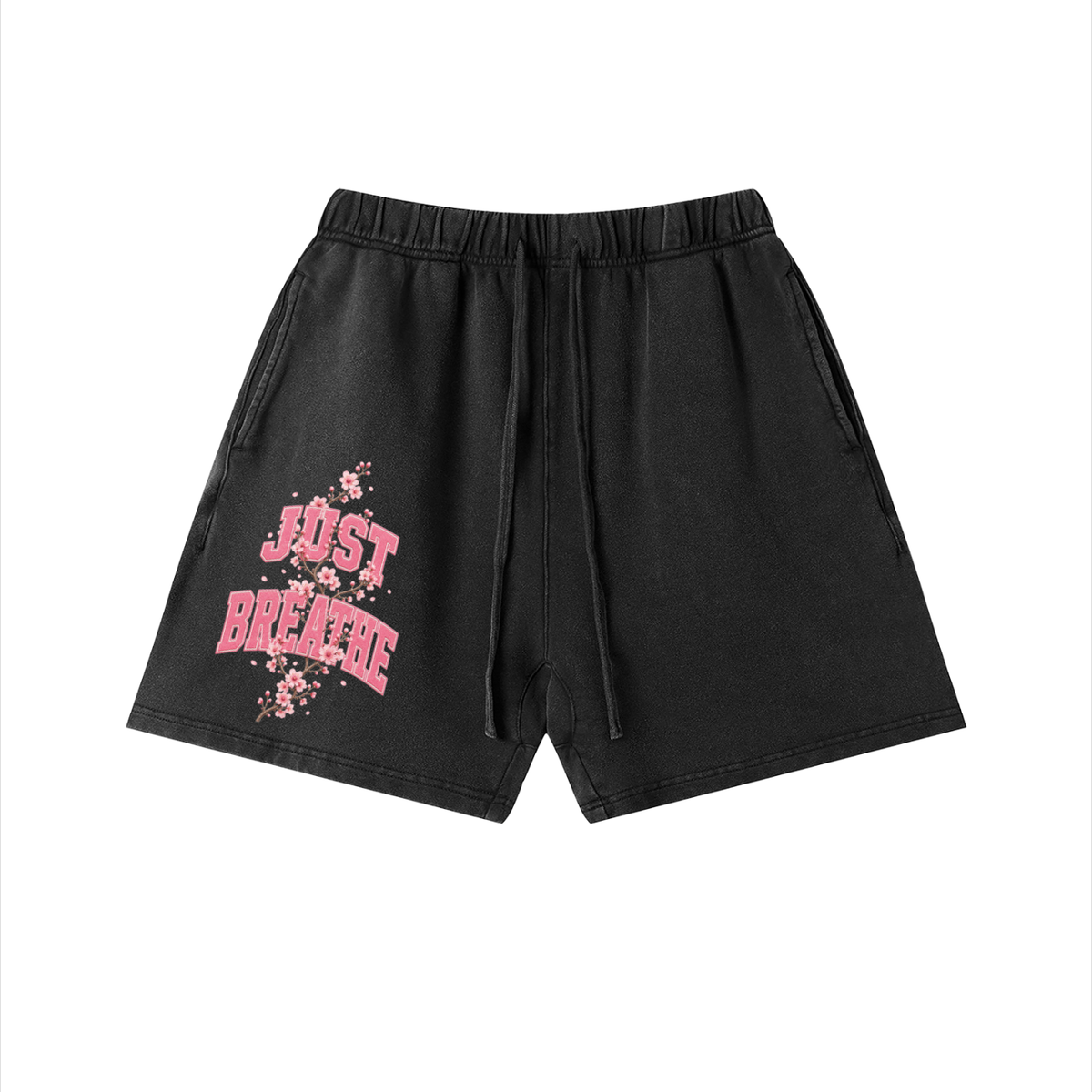 “Just Breathe” Unisex Vintage Wash Cotton Shorts