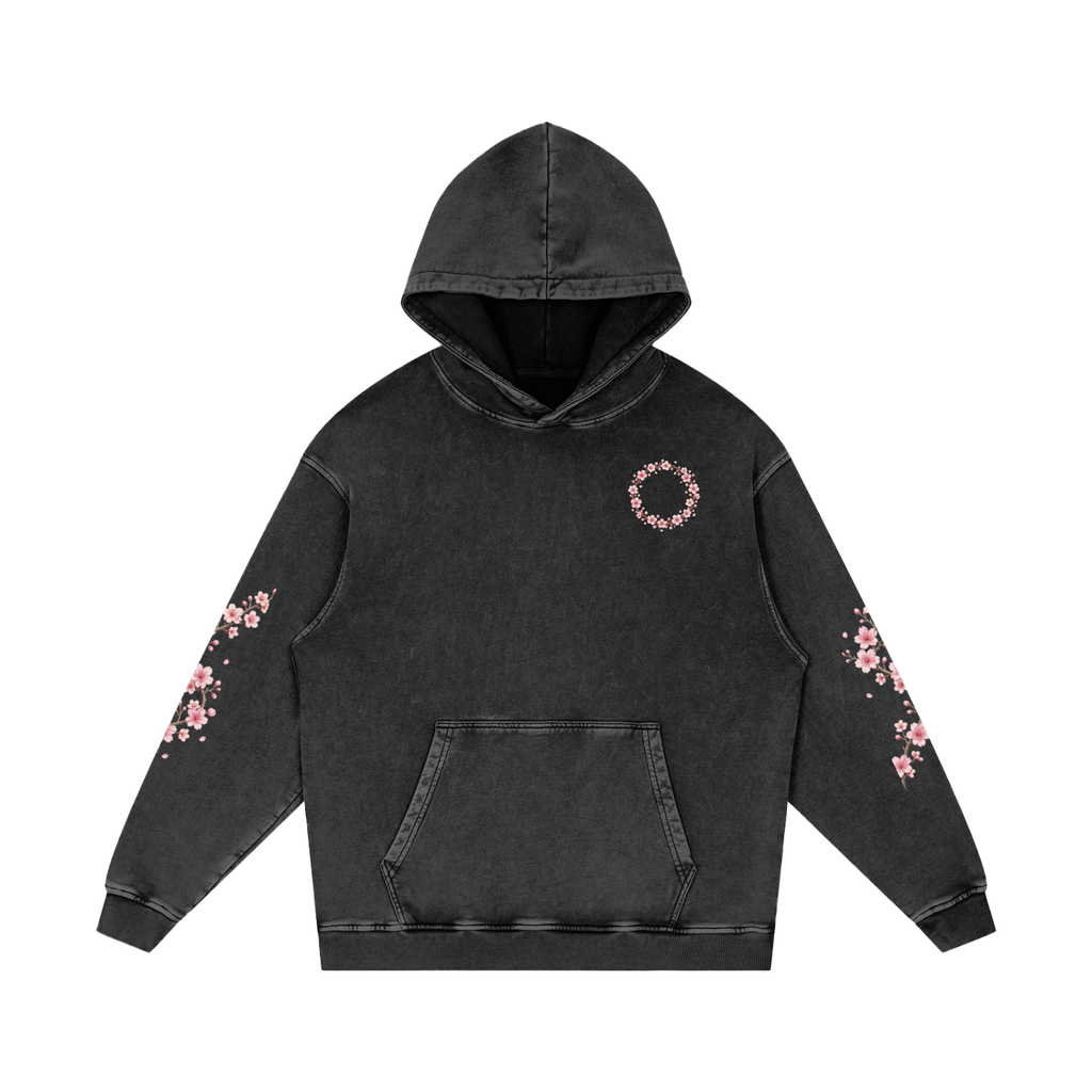 “Just Breathe” Snow Washed Loose Cotton Hoodie