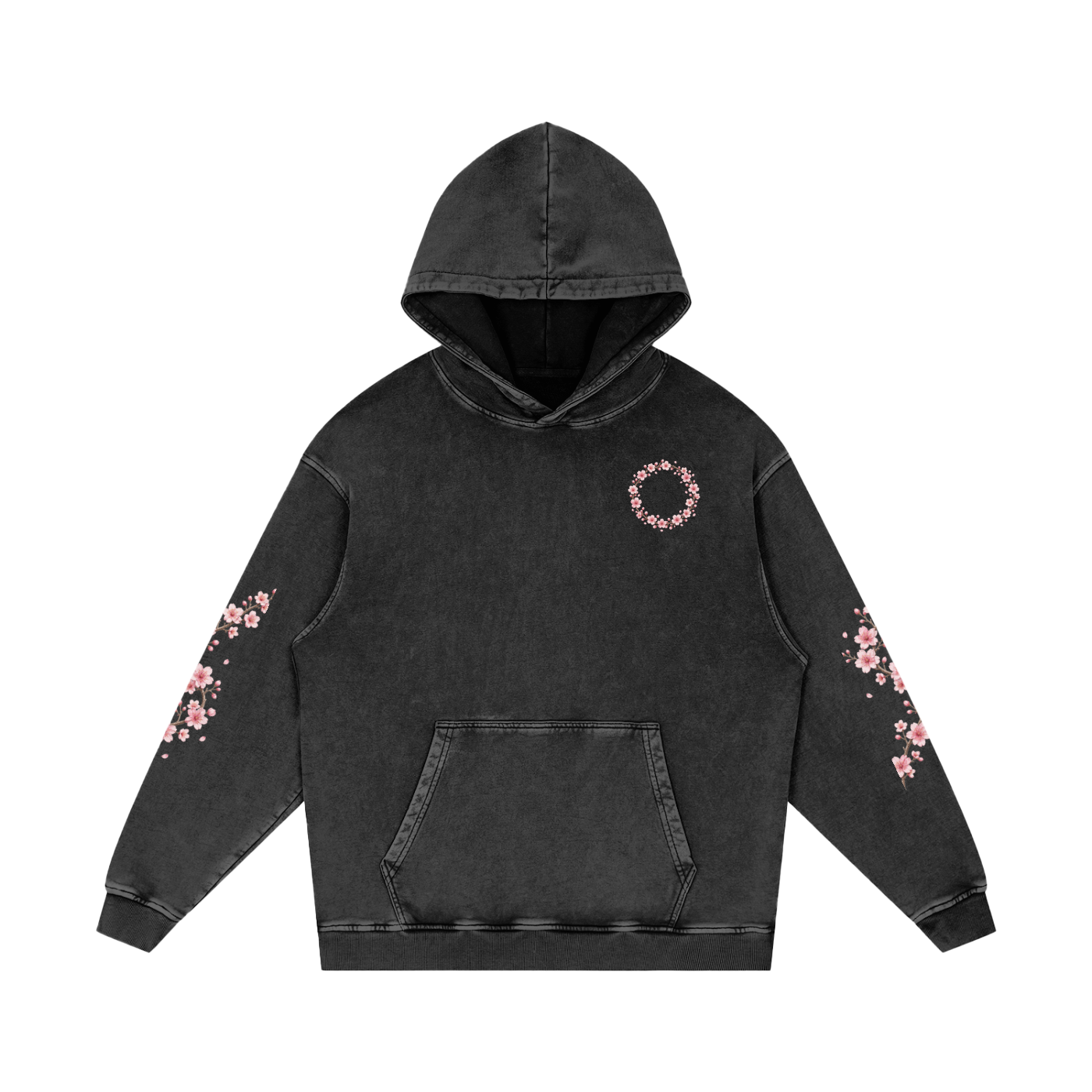 “Just Breathe” Snow Washed Loose Cotton Hoodie
