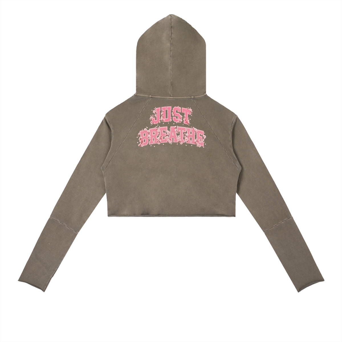“Just Breathe” Vintage Washed Raw Edge Hoodie